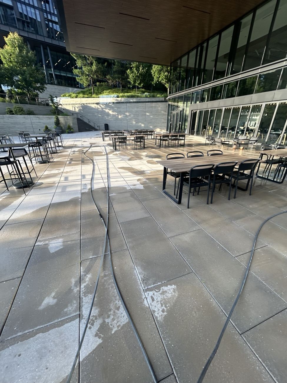 Commercial patio cleaning