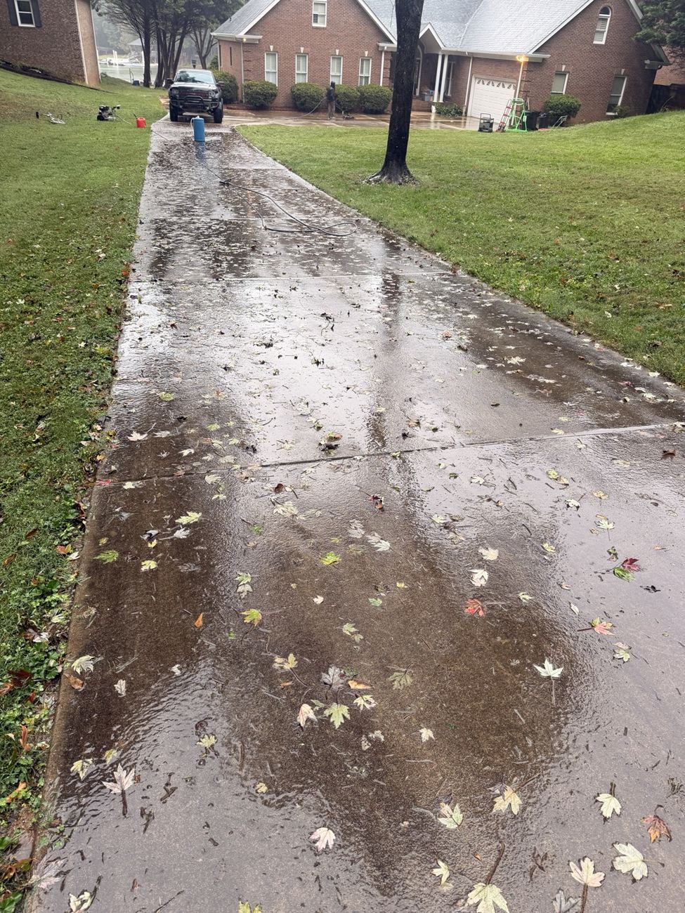 Driveway before cleaning